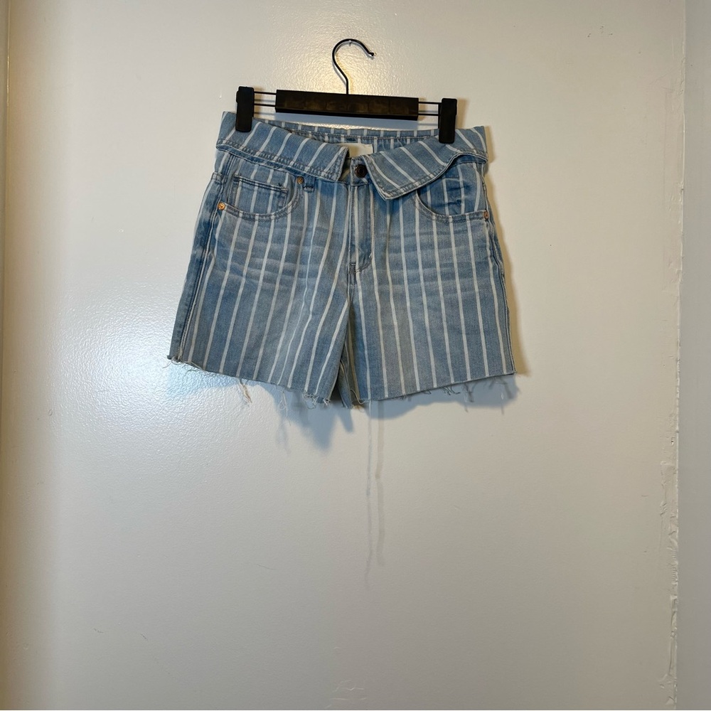 Habitual girl striped denim fold over shorts size 14